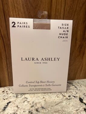 Laura Ashley Nude/Beige Control Top Sheer Hosiery - 2 Pairs
